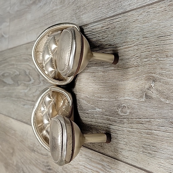 Sam Edelman Size 7 1/2 Gold Starla Quilted Mule - Picture 5 of 8